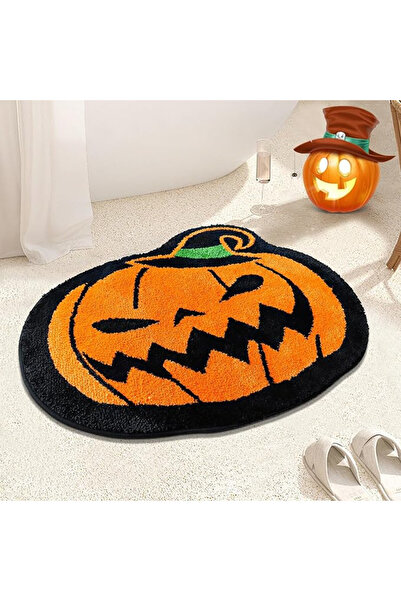 Coseaon Halloween mat, polyester, black/yellow, 80 x 63 cm