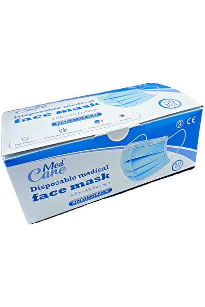 CAREMED Medical Face Mask 3Ply, Elastic Earloop, 50 Piece