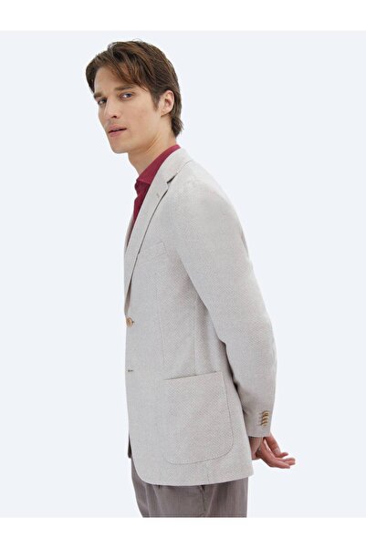 Kip Μοντέρνο μπουφάν από λινό με σχέδιο σολομού