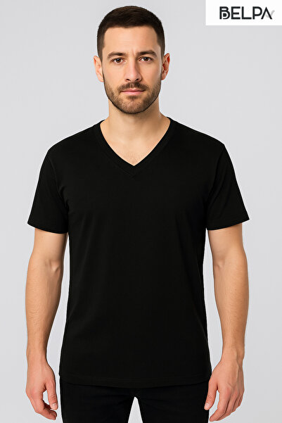 belpa Ersa Underwear Ribbed Half Sleeve V-Neck Men's Undershirt 6-Pack