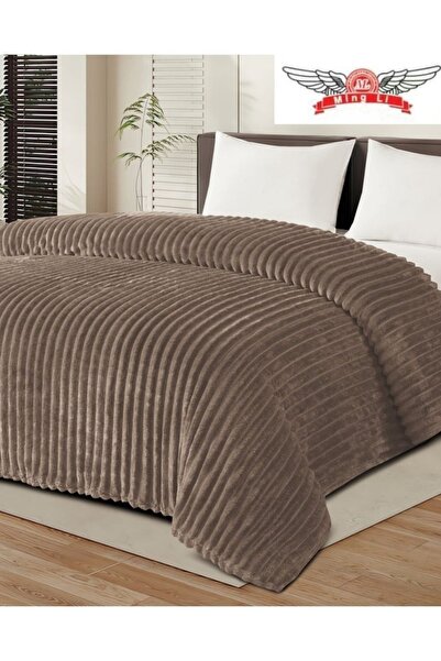 MİNG Lİ Soft & Warm 1500 grams Striped Flannel Blanket - Versatile Double Blanket, 220x200cm, & All Seasons