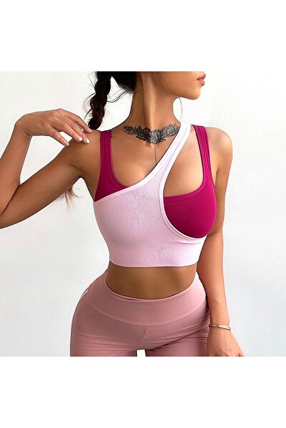 FITINT Women's sport push-up bustier elastic material Pink – 375