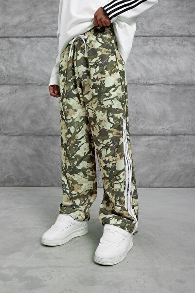 NOMARC Ανδρικό υφασμάτινο παντελόνι από ύφασμα αλεξίπτωτου με κίτρινο σχέδιο παραλλαγής