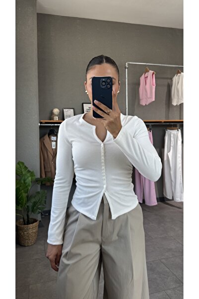 YOUR NAME Μπλούζα με λεπτομέρεια με κουμπιά και πλαϊνό κορδόνι