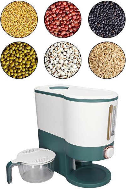 Generic Rice Dispenser with Airtight Lid, Large Jewel Green 10 kilo