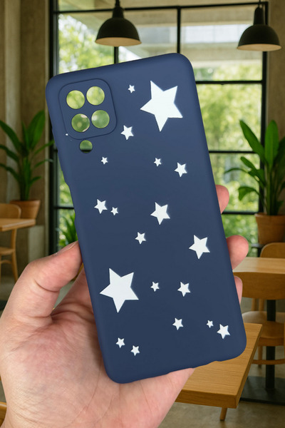 Vip Case Samsung Galaxy A12 Uyumlu Mini Yıldız Desenli Silikon Darbe Emici Kl...