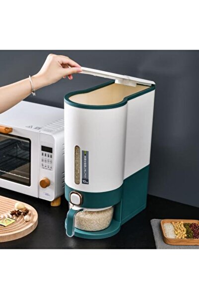 Generic موزع أرز بغطاء محكم الإغلاق، لون أخضر جوهرة كبير، 10 كيلو