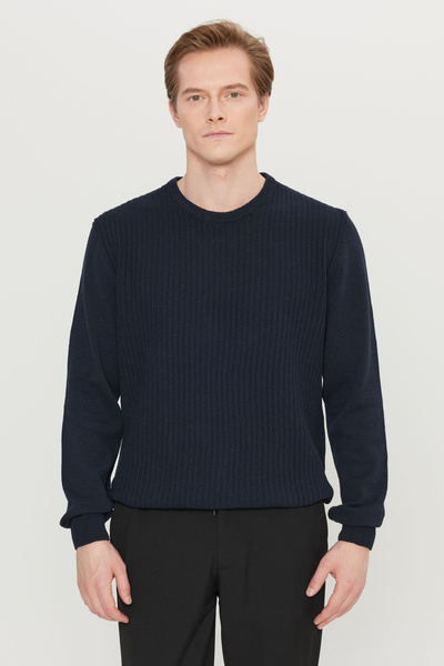 AC&Co / Altınyıldız Classics Men's Navy Blue Cotton Standard Fit Regular Cut ...