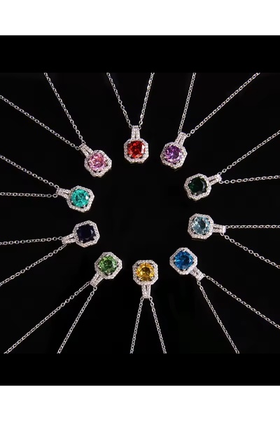 STAİNLES قلادة جاذبية الياقوت