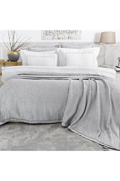 Schafer Home Pavia Chenille Bedspread Duvet Cover Set 7 Pieces-Grey