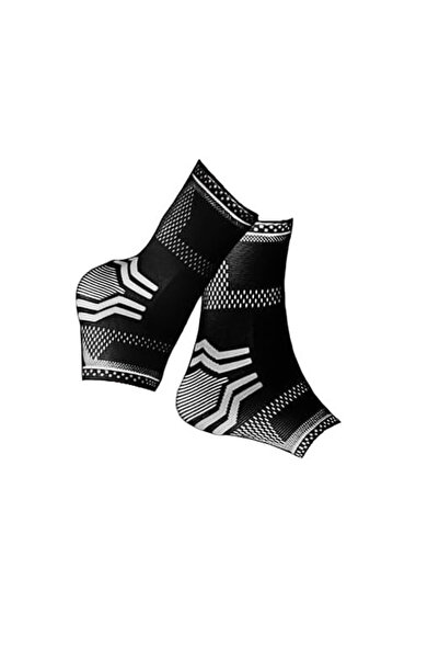 Giryes set de 2 bandaje pentru gleznă, negru/alb, textil, mărimea S