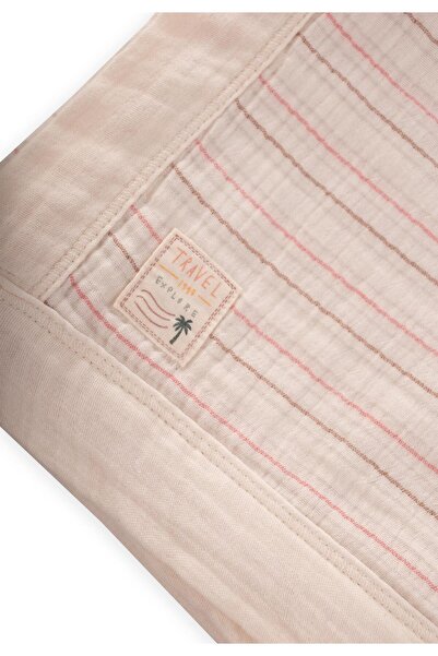 Cigit Thick Double Layer Raw Blanket 85X90 cm Tile Striped