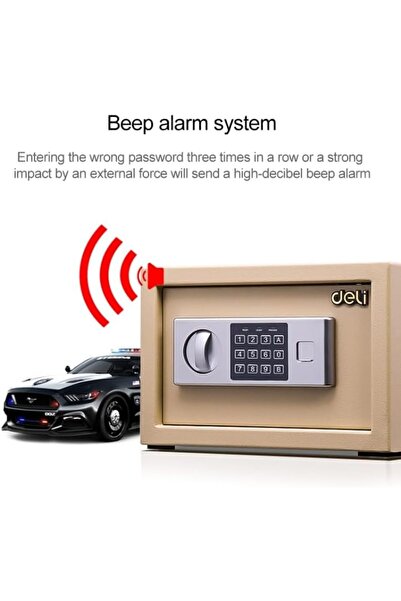 Generic Original For Deli Home Office Hotel Mini Electronic Security Lock Box Wall Cabinet Safety Box (Gold)