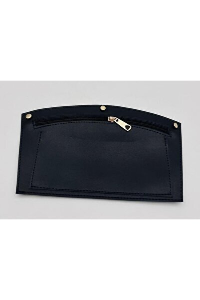 angel çanta aksesuar Angel Bag Accessory 24X15 cm Navy Blue Color Trocked Faux Leather Pocket Light Gold Metallic