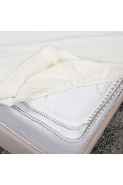 Bed N Home SA Ivory Fitted Sheet Set, 100% Egyptian Cotton, 250 Thread Count, 2 Pillowcases, 180*200cm