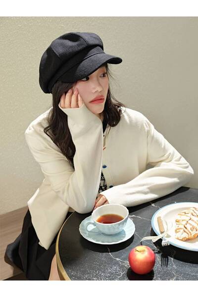 Elysira Women's Basic Colored Buttoned Cardigan