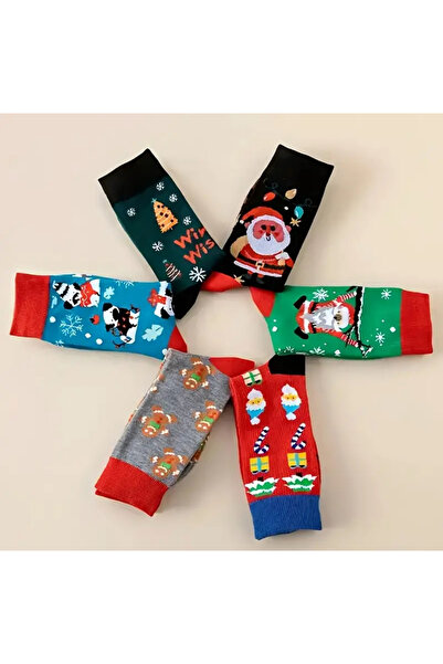 MODA 2 Pairs of Cheerful Design New Year's Socks