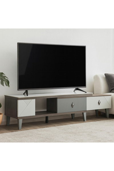MARINO Modern TV table 130X30X45 cm extendable 100 cm