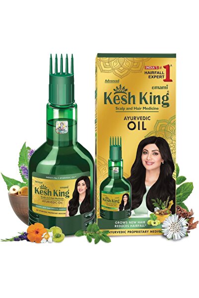kesh king زيت الشعر الايورفيدا | زيت عشبي مع بهرينجراج وأملا | 1.69 أونصة سائ...