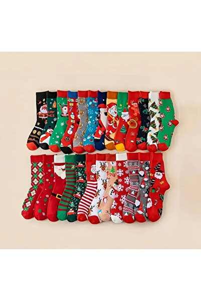 MODA 2 Pairs of Cheerful Design New Year's Socks