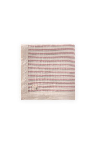 Cigit Thick Double Layer Raw Blanket 85X90 cm Mint Green-Dried Rose