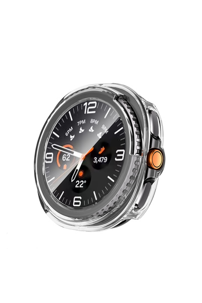 HTstore Galaxy Uyumlu Watch 8 Classic 46mm Sert PC Kasa ve Ekran Koruyucu Zor...