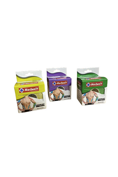 3 Adet Sarı Mor ve Yeşil Ağrı Bandı, Kinezyo ile Rahatlık ve Destek