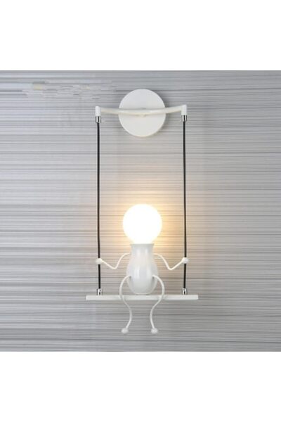 Generic E27 LED Personality Creative Retro Wrought Iron Villain Wall Lamp without Bulb (Red)