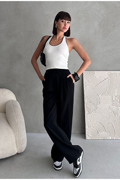 Jooy Halter Neck Backless Embroidery Detail Crop Blouse