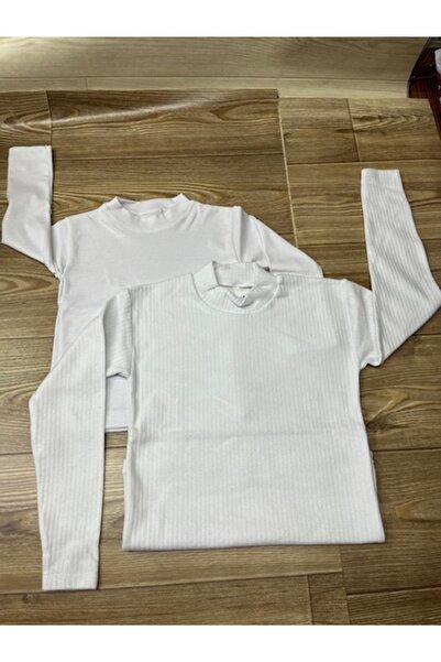 Düz Beyaz Ve Raporlu Badi 2 li Set