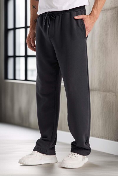 Valiberta Ανδρικό παντελόνι αθλητικό παντελόνι Mendes Baggy Fit Diagonal 3 Thread Fabric - Smoked