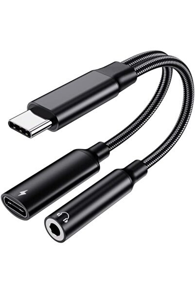 Generic USB-C/Type-C Male To 3.5mm + Type-C Female 2 In 1 Audio Adapter Digit...