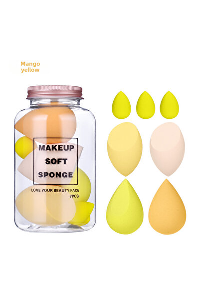 Choice1 مجموعة بيض الجمال من دريفت بوتل مانجو أصفر، عبوة من 7 قطع، بودرة مكياج ناعمة للغاية لا تؤكل