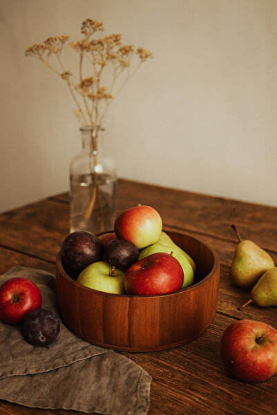 YUNUSOĞLU HOME Oval Ahşap Kase 24.5 x 8 Cm – Kahvaltı, Kurabiye ve Atıştırmal...