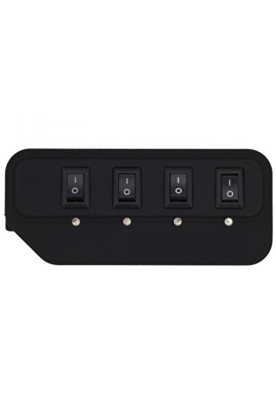 SOHO Hub cu interfață USB 2.0 și 4 porturi cu comutatoare de alimentare, indicator LED, negru