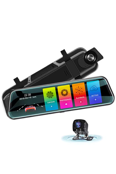 OEM Oglinda Retrovizoare cu Camera Video DVR, Fata-Spate TSS-GT950, Full HD cu G-Senzor ,Ecran 10 Inchi