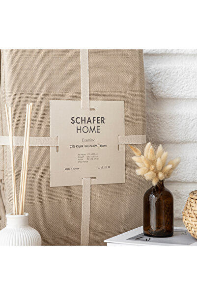 Schafer Home Etamine Cotton Çk Bedding Set 4 Pieces-Cappuccino