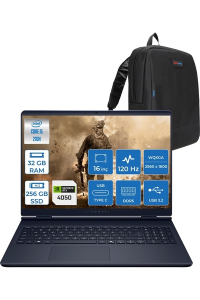 Dell Alienware 16 Aurora 5 210H 32GB Ddr5 256GB RTX4050 6gb 85W FDOS 16" WQXG...