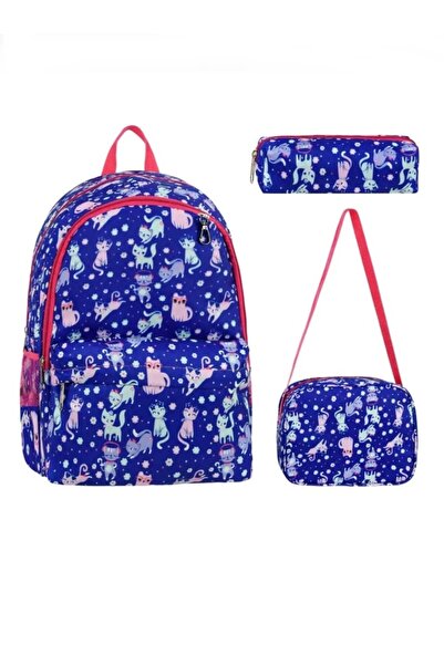 GÜLÇEM butik Primary School Bag 3-Piece Set Backpack + Lunch Box + Pencil Cas...