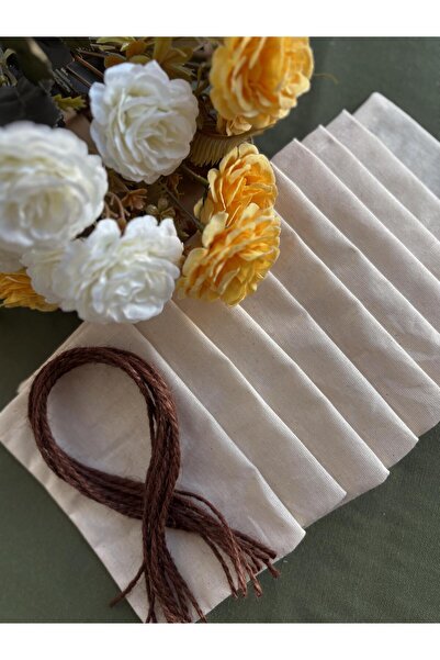 NURGİTA HOME Natural Keten Çok Amaçlı Bez Kese 9x12 Lavanta Kesesi - Hediye Kesesi - Takı Kesesi (50 Adet)