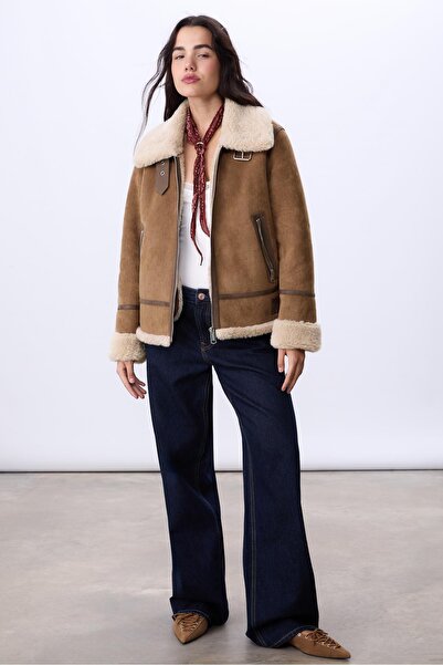 Stradivarius Normal kesim içi kürklü ceket