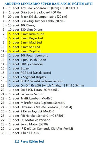 URETMAKER Arduino Leonardo Süper Başlangıç Seti