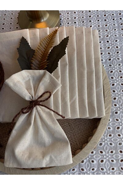 NURGİTA HOME Natural Keten Çok Amaçlı Bez Kese 9x12 Lavanta Kesesi - Hediye Kesesi - Takı Kesesi (50 Adet)