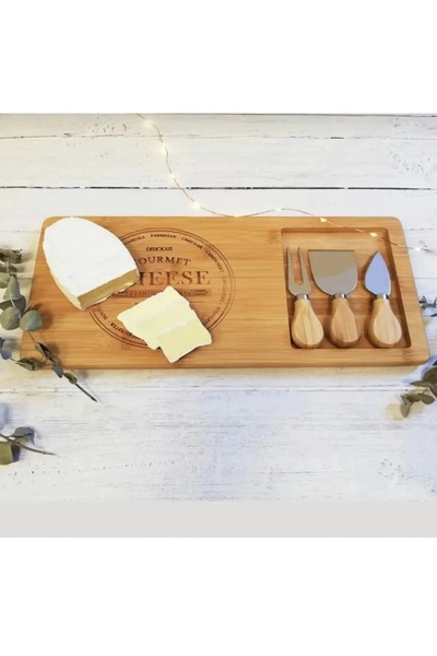 Home Bamboo Cheese Presentation Plate, Cheese Presentation Plate 4 Pieces, Pr...