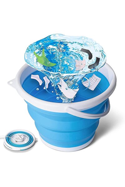 Generic Portable Folding Washing Machine 10L Capacity DLC 37154, Front Load, Blue