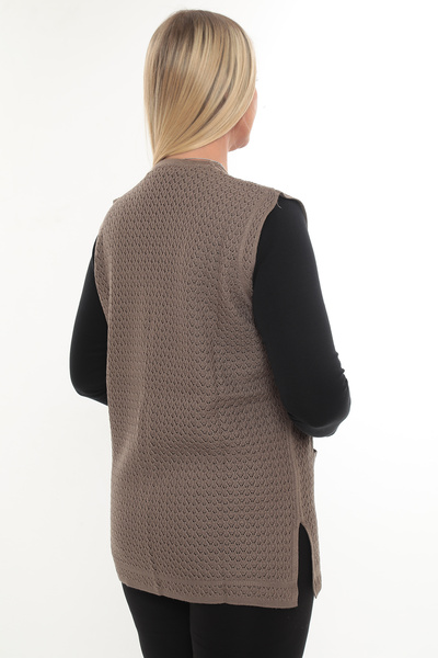 İKSUN Γυναικείο Mercerized Pocketed Buttoned Rolax Knitwear Εποχιακό γιλέκο μαμάς
