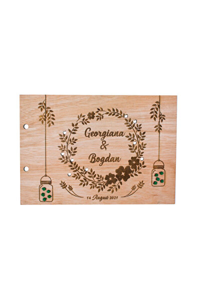 OEM Album Foto de Nunta Personalizat din lemn GuestBook Felinar 30x21 cm