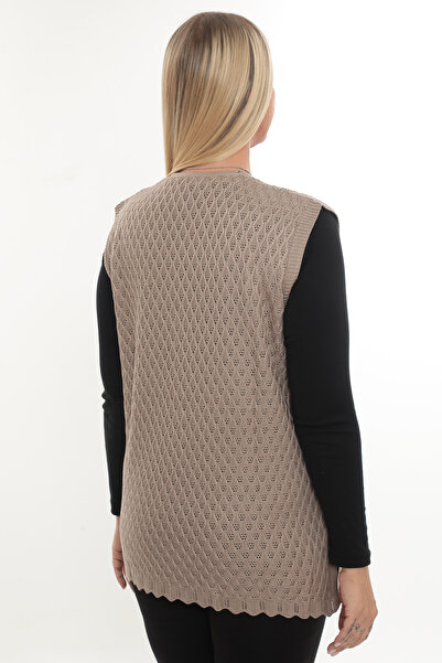 İKSUN Kadın Merserize Cepli Düğmeli Rolax Triko Mevsimlik Anne Yelek