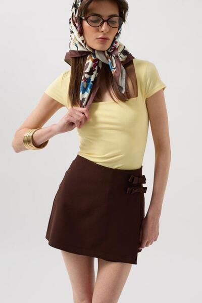 ETİLER COLLECTION Fusta mini cu fundă