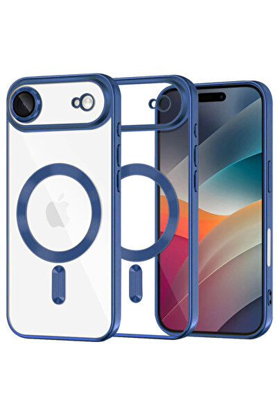 Techsuit Премиум калъф за iPhone 17 Air Luxury Crystal MagSafe, син